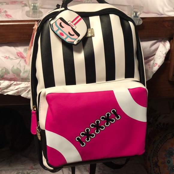 Betsey Johnson Handbags - NWT Betsey Johnson hot pink football backpack